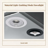 slimline light-emitting diode Recessed Ceiling Light, Motion Adjustable Angle, Home White-White Light 3W 7-7.5cm