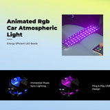 Car Mood Light, light-emitting diode Strip, Universal Serial Bus Sound-Activated, Interior Decoration 8 Colors 72LED RemoteCtrl USB
