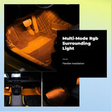 Car Mood Light, light-emitting diode Strip, Universal Serial Bus Sound-Activated, Interior Decoration Pink Purple 48LED 1Color USB