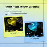 Car Mood Light, light-emitting diode Strip, Universal Serial Bus Sound-Activated, Interior Decoration Ice Blue 24LED 1Color USB