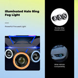 Light-emitting diode fog light assembly, circular shine, high-brightness, car modification, waterproof White ring 8.9cm