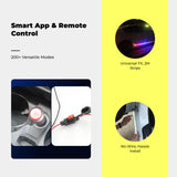 Light-Emitting Diode Car Underglow Lights, RGB Ambient Strip, App Control, Waterproof, Decorative Red 2x200cm Cigarette