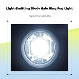 Light-emitting diode fog light assembly, circular shine, high-brightness, car modification, waterproof Pink Purple ring 8.9cm