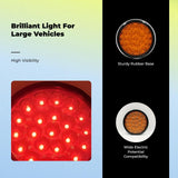 light-emitting diode hauler 24V Round Brake, Waterproof vehicle Reverse light Yellow Flat 14x16cm