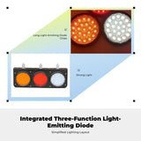 light-emitting diode hauler 24V Round Brake, Waterproof vehicle Reverse light White Flat 14x16cm