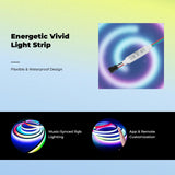 RGB Silicone radiant Strip Light, Flexible Waterproof, Music Sync, Voice Control, Home Decor, Gaming Room, Bar, KTV SP901E Amplifier 14x7.3x4.3cm