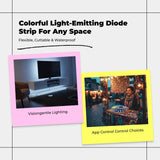 Light-emitting diode ambient light strip, color changing, Universal Serial Bus, waterproof, TV backlight, bedroom decor Button Remote 250cm