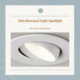 Slimline light-emitting diode Downlight, Adjustable Angle, Anti-Glare, Recessed Ceiling Light Neutral Light 12W(9-9.5cm)
