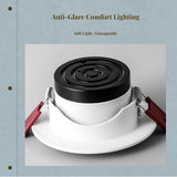 Slimline light-emitting diode Downlight, Adjustable Angle, Anti-Glare, Recessed Ceiling Light White Light 12W(9-9.5cm)