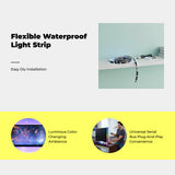 Light-emitting diode ambient light strip, color changing, Universal Serial Bus, waterproof, TV backlight, bedroom decor APP Control 500cm