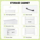 Tall Bathroom Storage Cabinet, Freestanding Storage Cabinet with Two Doors