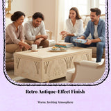 French Carved Hardwood Coffee Table, Vintage Console, Living Room Decor