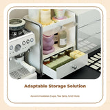 Multitier debris-resistant storage rack, organizer for kitchen and living room