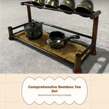 Bamboo Gongfu Tea Tray, Chinesedesign Organizer, Serving & Display Rack, Tranquil Decor Draining Rack
