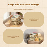Desk Organizer, Drawer-Type Storage Box, Office, Dormitory, Multifunctional Cream White 3-Layer
