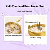 Brass Incense Ash Multifunctional Incense Spoon, Burner Accessories, Home Meditation 6pcs Tool Set