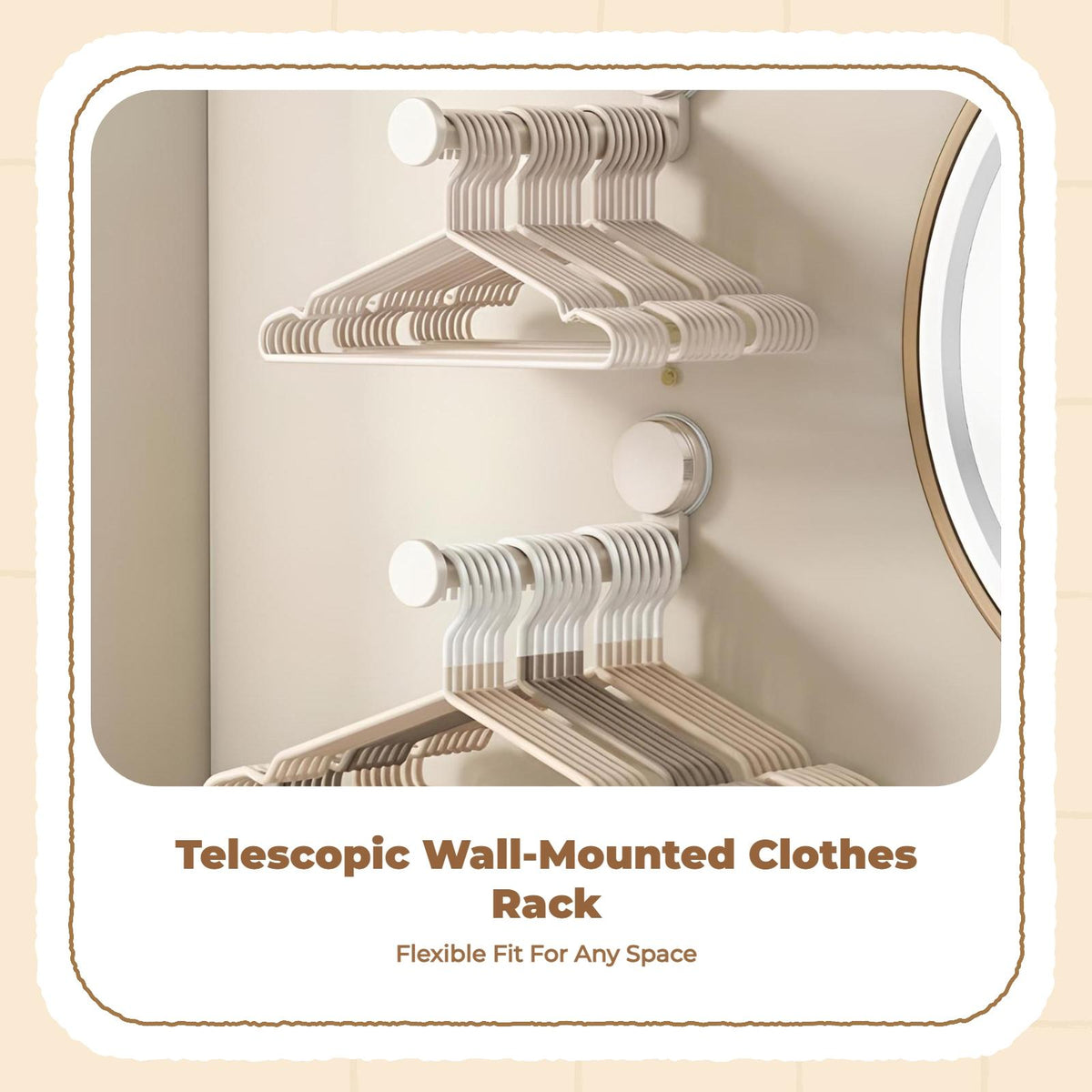 Suction holder Clothes Hanger, Non-Space-Saving Organizer Gunmetal Gray 2 Pack