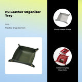 PU Leather Storage Box, Foldable Desktop Organizer Tray, Nordic Design, Jewelry, Accessories, Cosmetics Light Gray