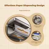 Tissue Box Holder, Wall-Mounted Suction Bathroom Organizer Shelf GunGraySuction1pc