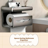 Tissue Box Holder, Wall-Mounted Suction Bathroom Organizer Shelf CreamWhtClassic2pcs