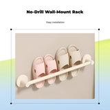 Bathroom Slipper Organizer, No-Drill, Space-Saving Rack Cream White 60cm