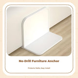 Furniture Anti-Tip Anchor, No-Drill Cabinet Wall Mount, Child Lock White 16pcs