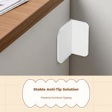 Furniture Anti-Tip Anchor, No-Drill Cabinet Wall Mount, Child Lock White 8pcs