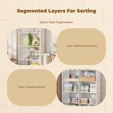 Kids Storage Organizer, Multitier Toy Shelf, Dustproof Plush Holder, Bedroom, Playroom, alabaster SR 4 Tiers NoCurtain White