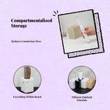 Electric Toothbrush Holder, Bathroom Organizer, Large Capacity, Nordic Design Black Marble Large