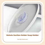 Soap Dish Holder, Automatic Draining, Suction Holder, Bathroom Organizer Cyan Blue