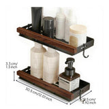 Walnut Bathroom Corner Shelf, No Shower Organizer Included Black 2L Square