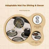 Heat Resistant Placemat, Nordic Design Table Mat, Insulation Pad, Dining Table Decor Round B&W 4pcs+Rack