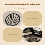 Heat Resistant Placemat, Nordic Design Table Mat, Insulation Pad, Dining Table Decor Round B&W 6pcs