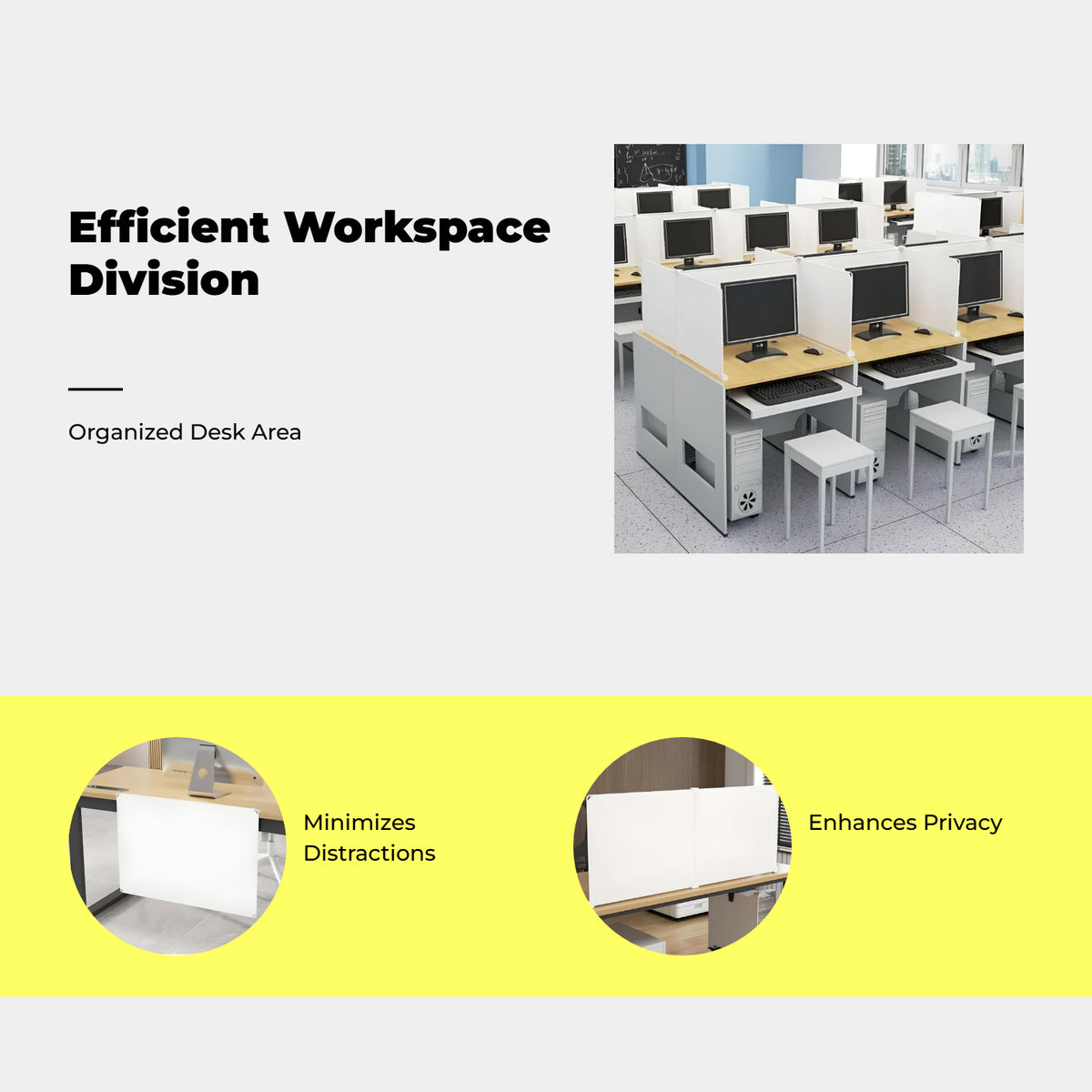 Desk Divider, Privacy Screen Panel, L-Shaped Office Partition, Workstation 90x45x40cm
