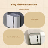 Wall-Mounted Waterproof Tissue Box, Wall-Mounted Bathroom Organizer, Toilet Paper Holder White