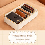 Entryway Organizer, Desktop Storage Box, Drawer Key Holder, Home Decor Cream White & Wood
