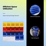 Parts Organizer Box, Stackable Storage Container, Adjustable Compartments, Home Office Blue 51x35.5x18.5cm