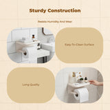 Bathroom Tissue Box, Waterproof Storage Shelf, No Drill Gun Gray Toilet Brush*2