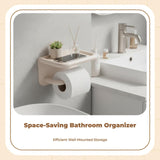 Bathroom Tissue Box, Waterproof Storage Shelf, No Drill Cream White Tissue Box