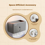 Bathroom Tissue Box, Waterproof Storage Shelf, No Drill Cream White Long Tissue Holder