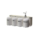 Toothbrush Holder, Wall-Mounted Toothpaste Organizer, No-Drill Bathroom Storage Rack White 4 Cups Rabbit