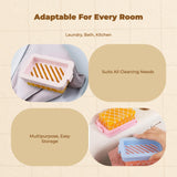 Foaming Soap Dish, High Elastic Mesh Soap Holder, Drainage Organizer, Bathroom Blue and Pink 2 Pack