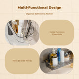 Suction Holder Faucet Organizer, Rotating Storage Rack, Bathroom Transparent 54.2cm