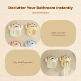 Toothbrush Holder Bathroom Organizer, No Cute Panda Design 2pcs Blue+Beige