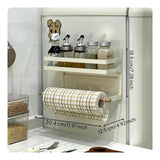 Fridge Side Organizer, No-Drill Storage Rack, Kitchen Wall Holder Creamy Yellow 30.4cm