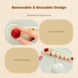 Towel Rack, No Suction Disc Bathroom Organizer Red 2 Pieces