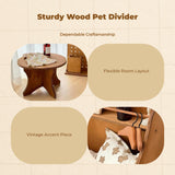 Vintage Mini Folding Screen, sturdy Wood Room Divider, Pet Shop Decor Round Table 38x26cm