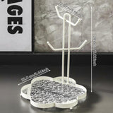 Entryway Key Tray, Modern Luxury Organizer, Desktop Storage, Living Room Decor Water Ripple Flower White