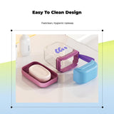 Soap case, Portable Leakproof Soap Holder, Double-tier Drainage, Travel, Bathroom Blue+YGreen+PPurple