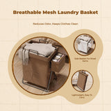 Laundry Basket, Foldable Large Capacity, Freestanding Organizer for Bedroom and Bathroom Gray Sock Basket